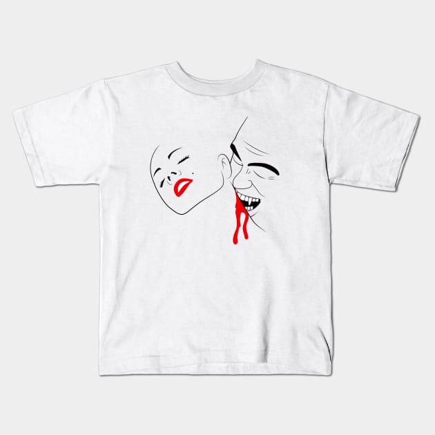 Vamp Lineart Kids T-Shirt by Woah_Jonny